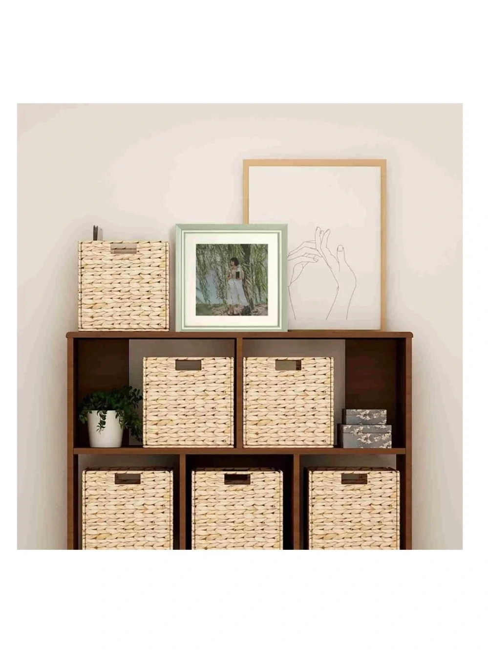 Solid Wood Picture Frame High-Definition Glass Cover plus Mat 10x10” SAGE GREEN